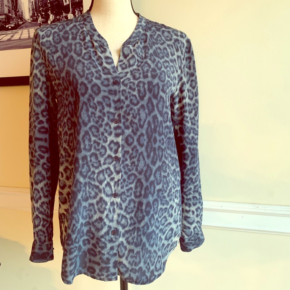 THE KOOPLES Cheetah Pattern Long Sleeve Blouse